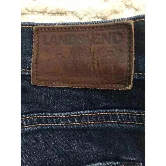 Lands End Square Rigger Mens 37x28 Blue Jeans Whiskers Bootcut - Picture 5 of 6